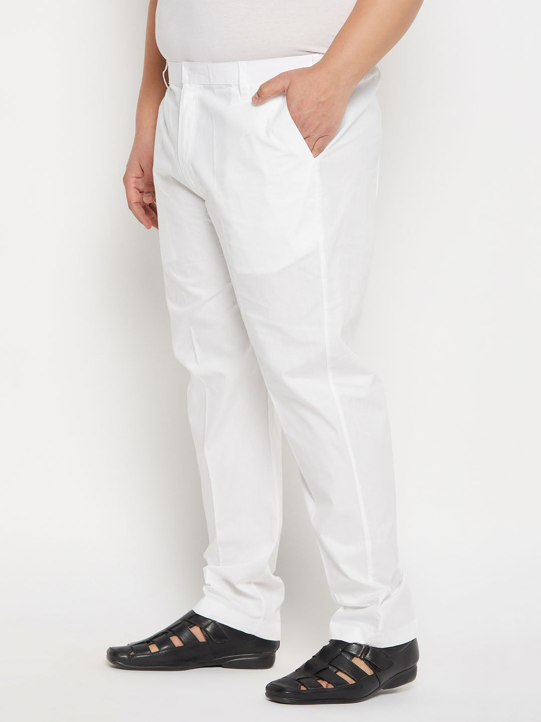 Vastramay mens plus size white pant style pyjama