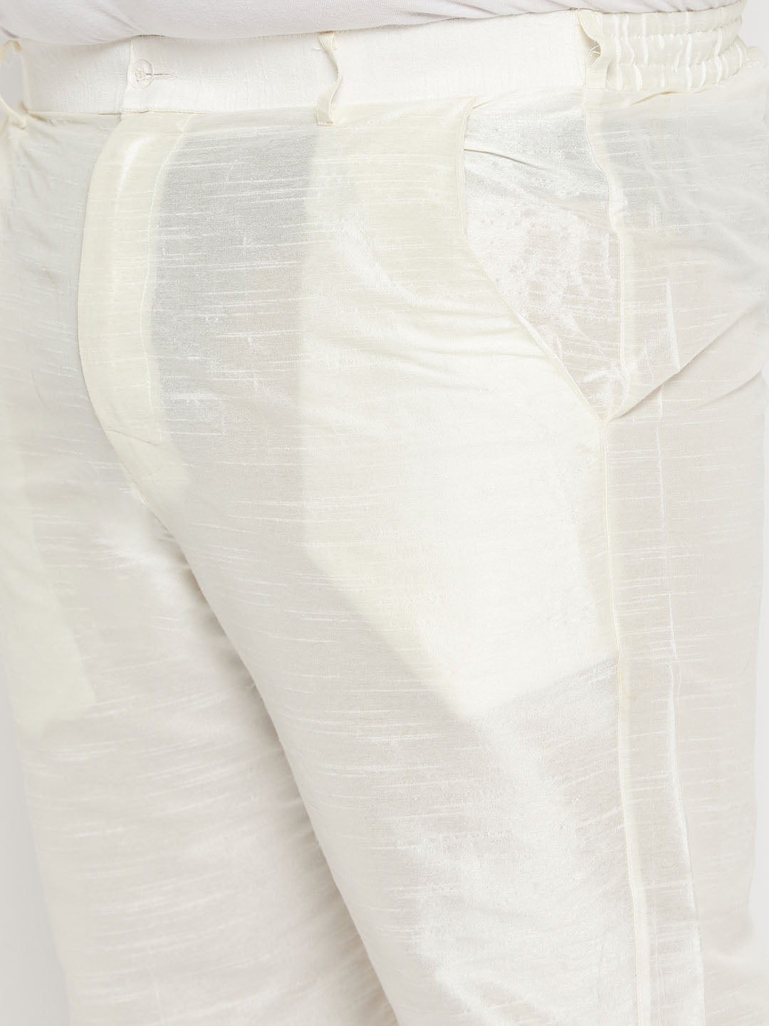 Vastramay mens plus size cream silk blend pant style pyjama