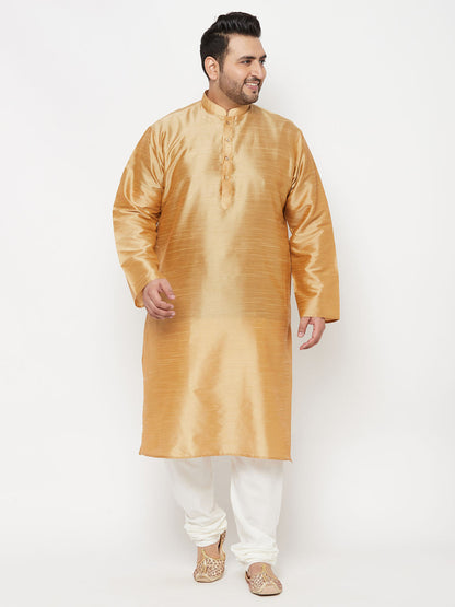 Vastramay mens plus size cream color silk blend pyjama