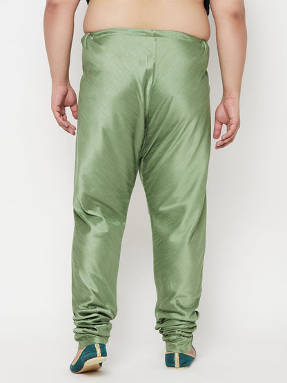 Vastramay mens plus size green cotton silk blend pyjama