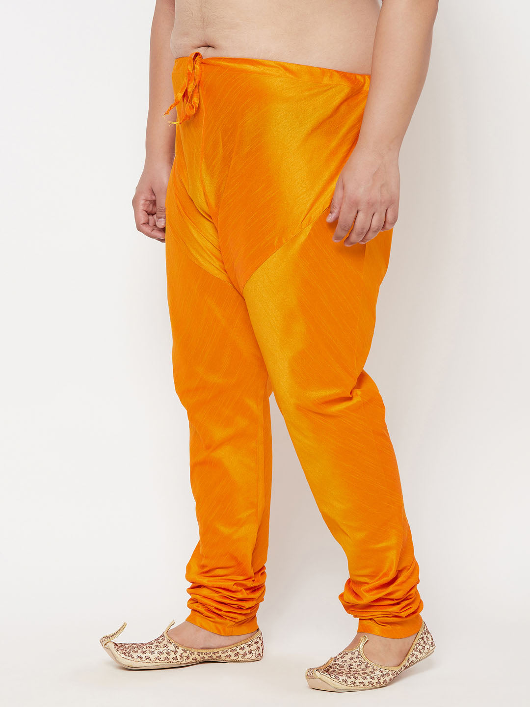 Vastramay mens plus size orange cotton silk blend pyjama