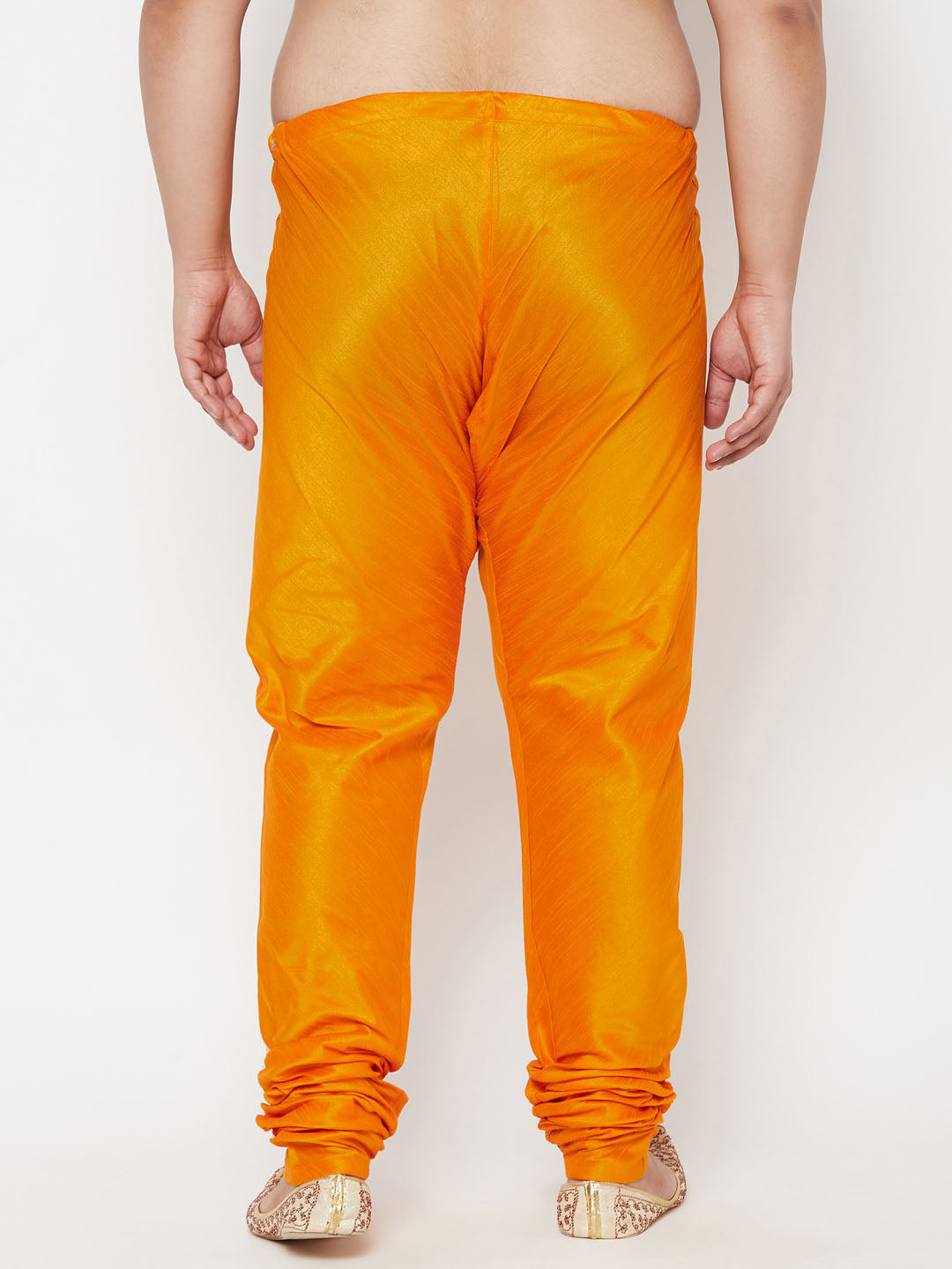 Vastramay mens plus size orange cotton silk blend pyjama