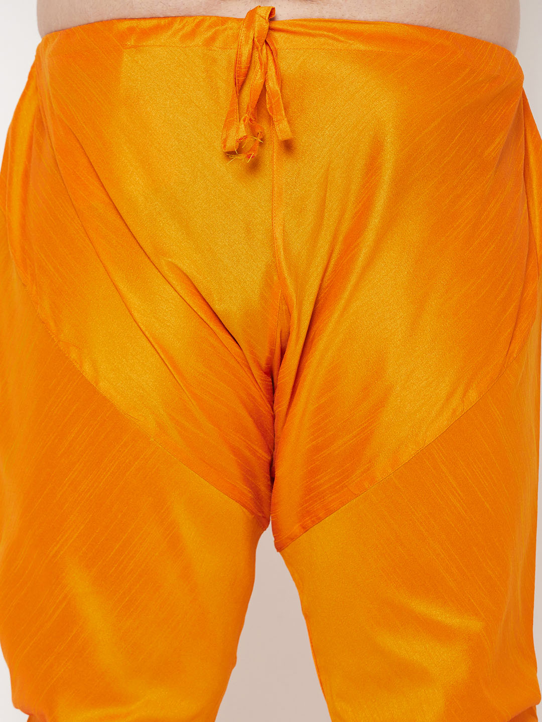 Vastramay mens plus size orange cotton silk blend pyjama