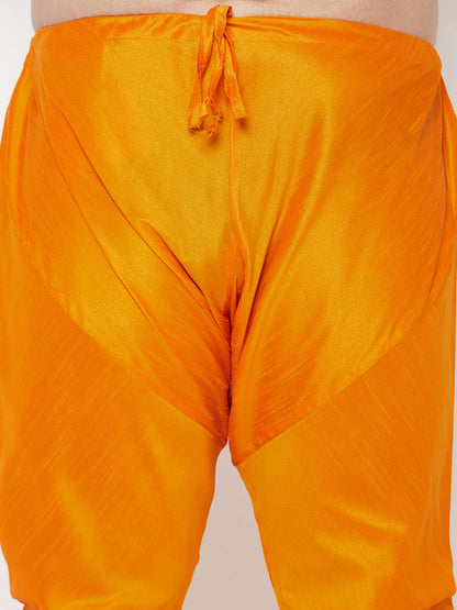 Vastramay mens plus size orange cotton silk blend pyjama