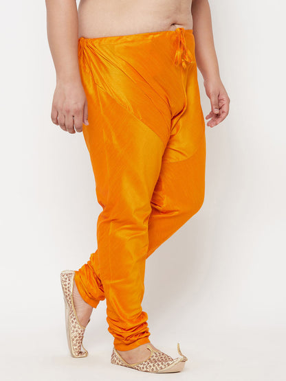 Vastramay Men's Plus Size Orange Cotton Silk Blend Pyjama