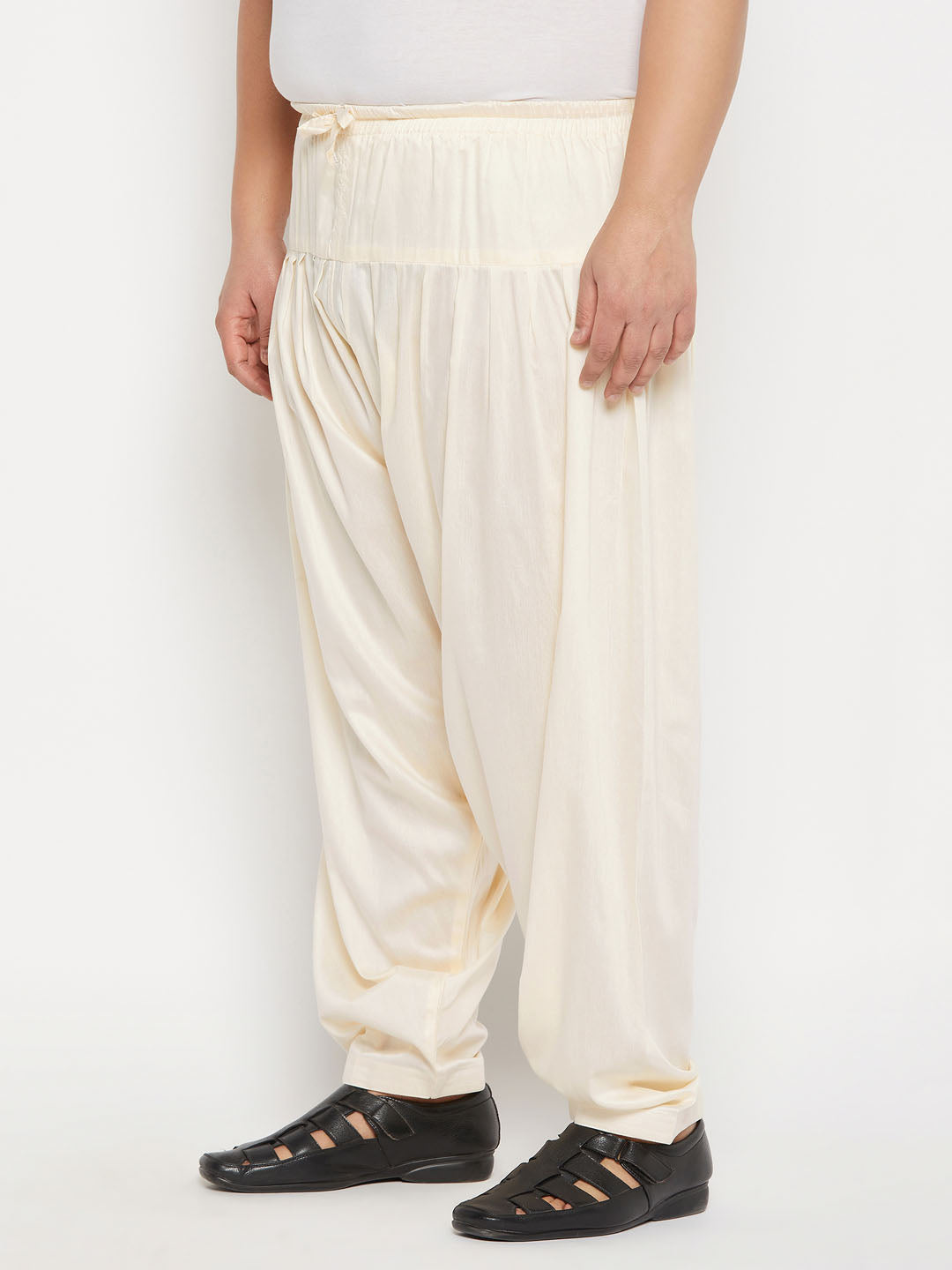 Vastramay mens plus size cream cotton blend patiala