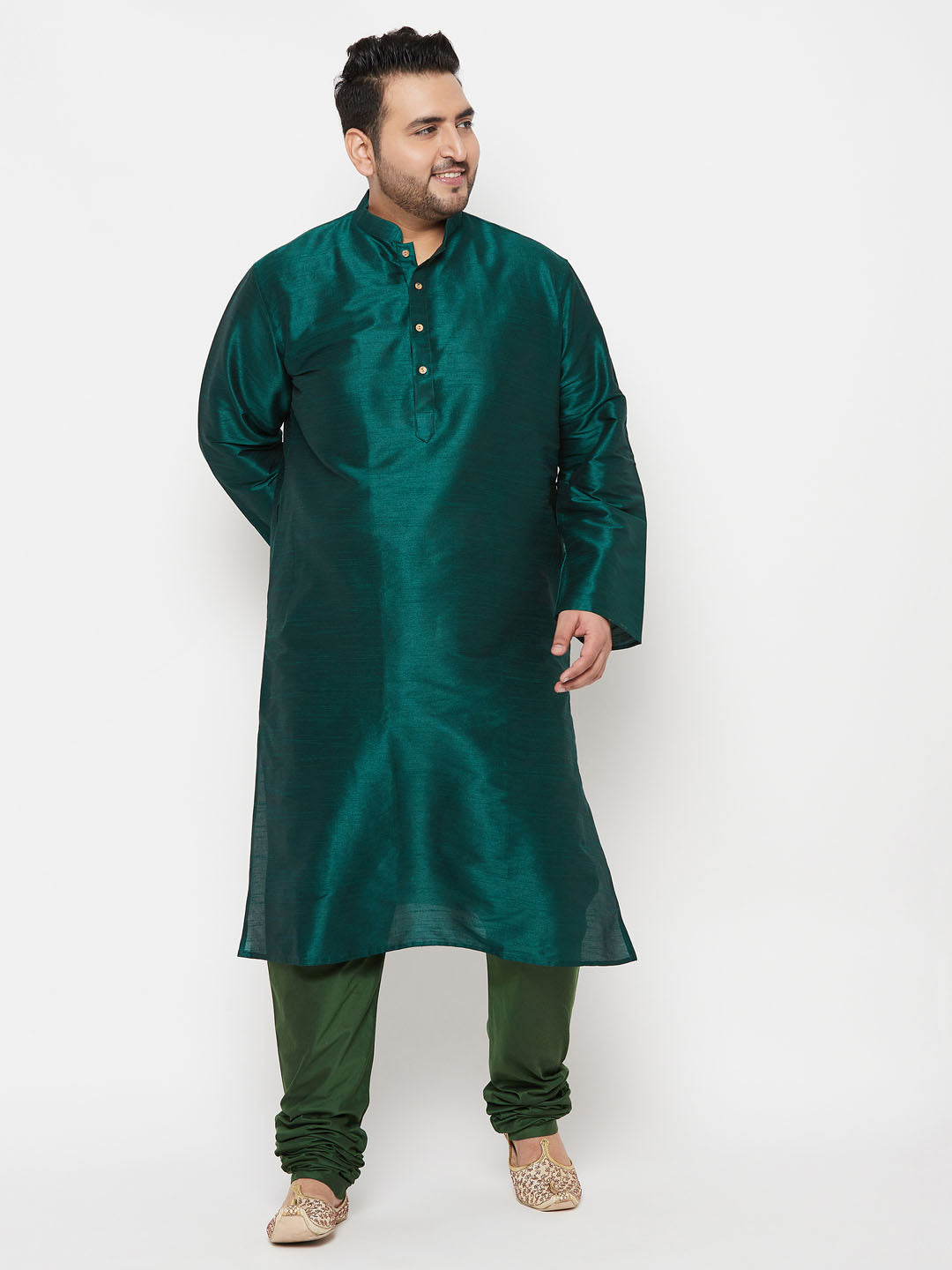 Vastramay mens plus size dark green color pyjama