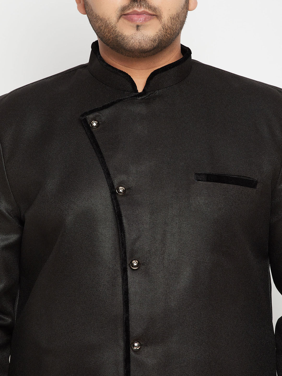 vastramay mens plus size black sherwani only top