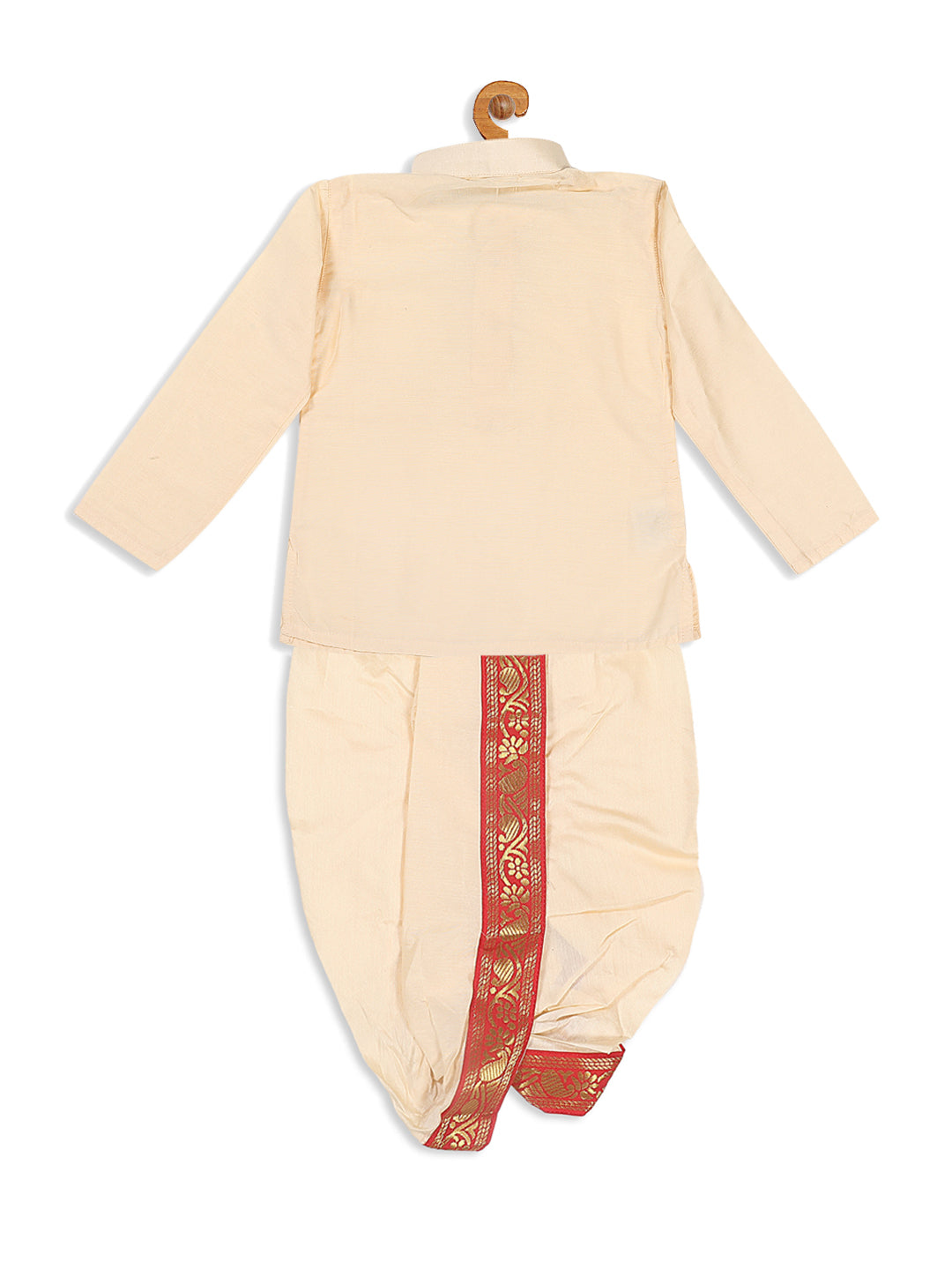 Vastramay SISHU Boy's Gold-Toned Kurta with Dhoti Pants & With Dupatta