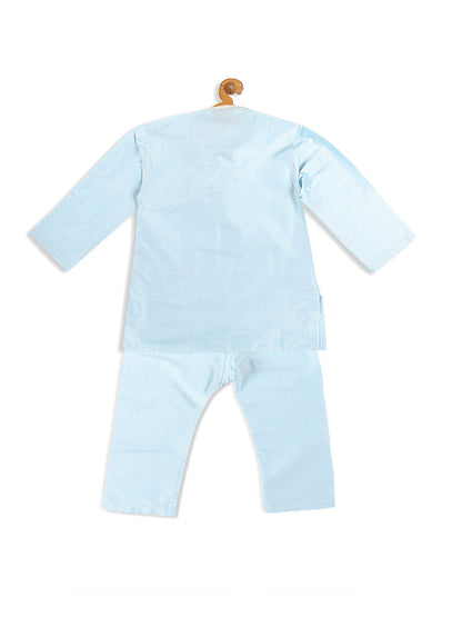 boys aqua blue viscose kurta and pyjama set 1