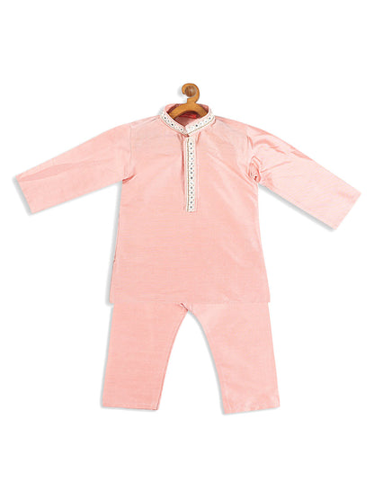 boys pink viscose kurta and pyjama set 1