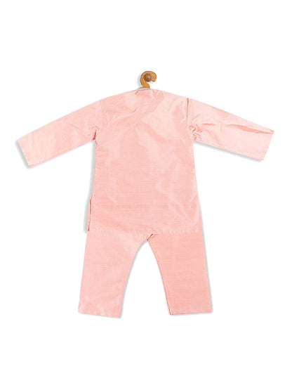 boys pink viscose kurta and pyjama set 1