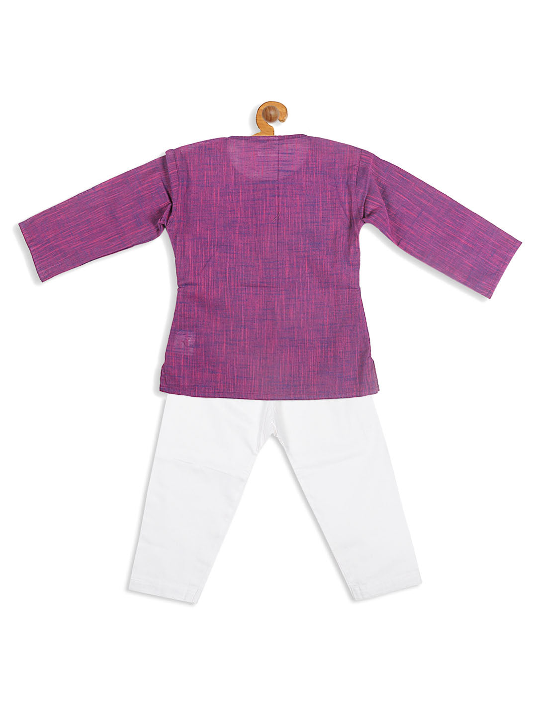 boys purple color kurta and white pyjama set