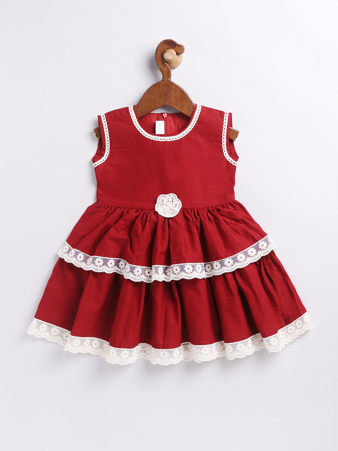 Vastramay Girl's Maroon Dress