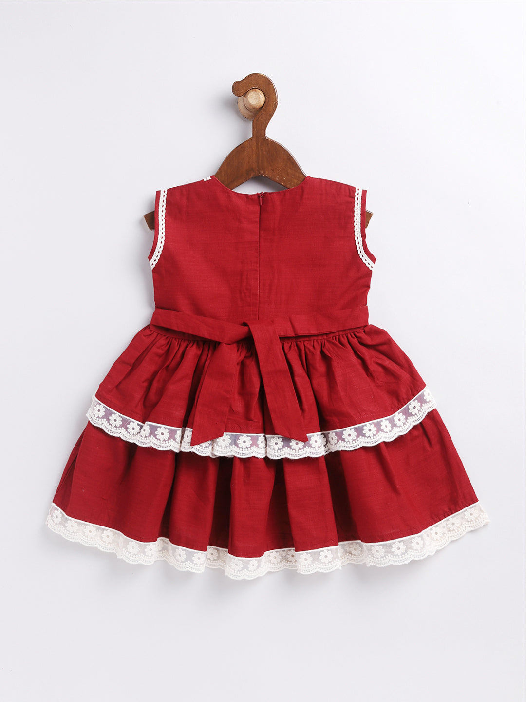 Vastramay Girl's Maroon Dress