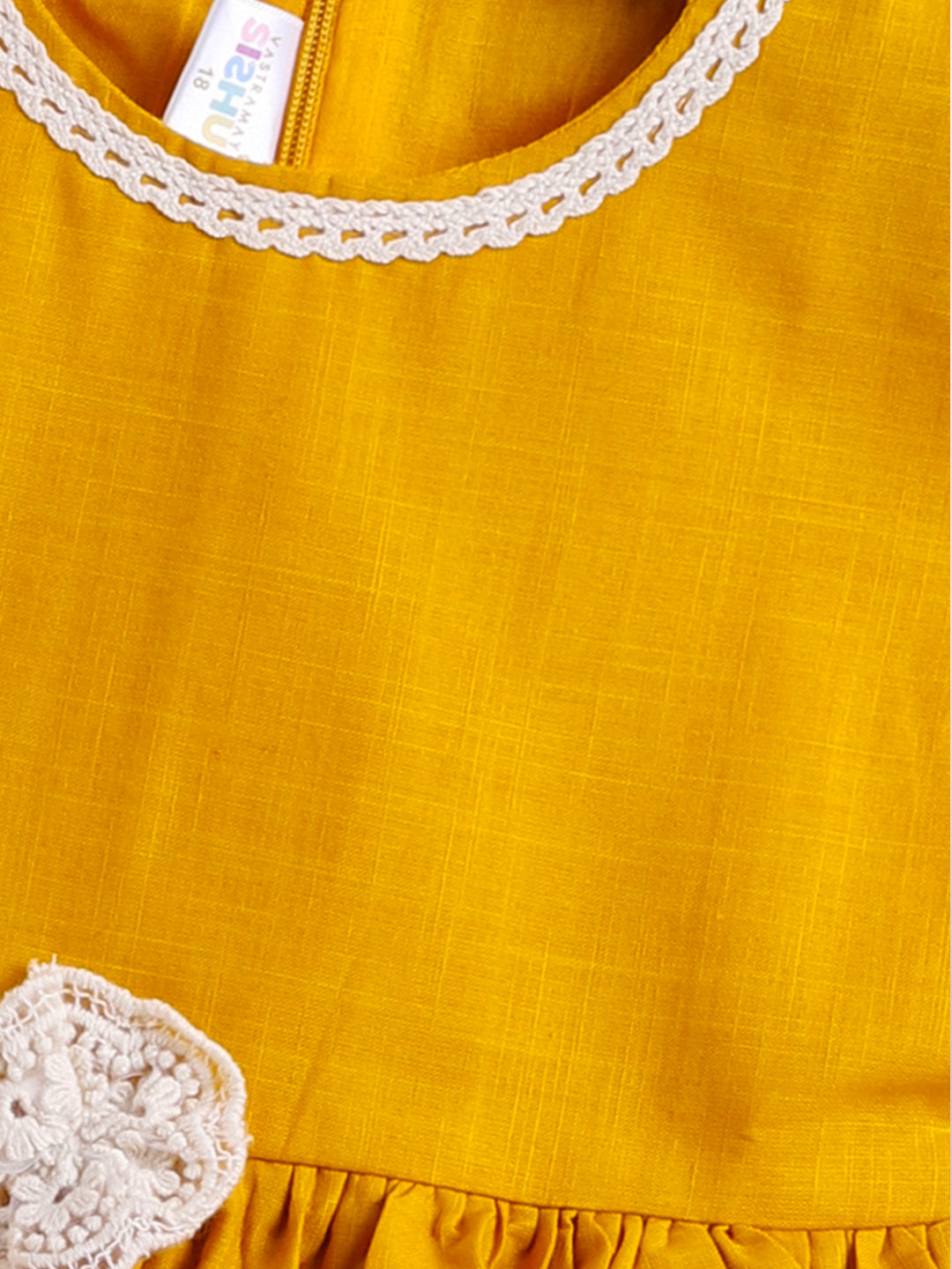 Vastramay Girl's Mustard Dress