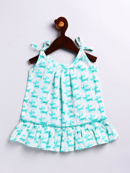 Vastramay Girl's Aqua Dress