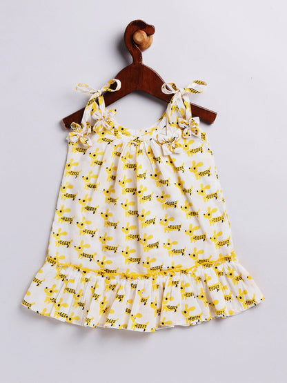 Vastramay Girl's Yellow Dress