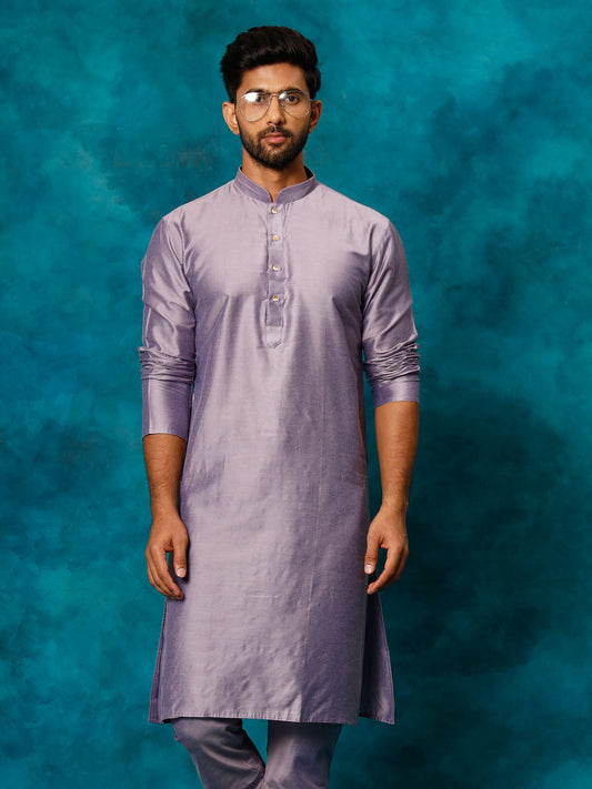 SHRESTHA By VASTRAMAY Men's Purple Viscose Kurta