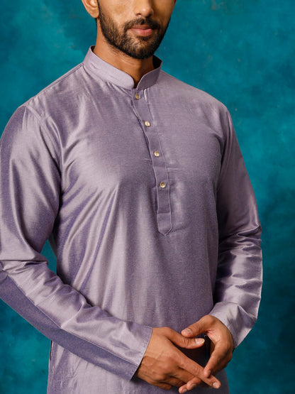 VASTRAMAY Men's Purple Viscose Kurta