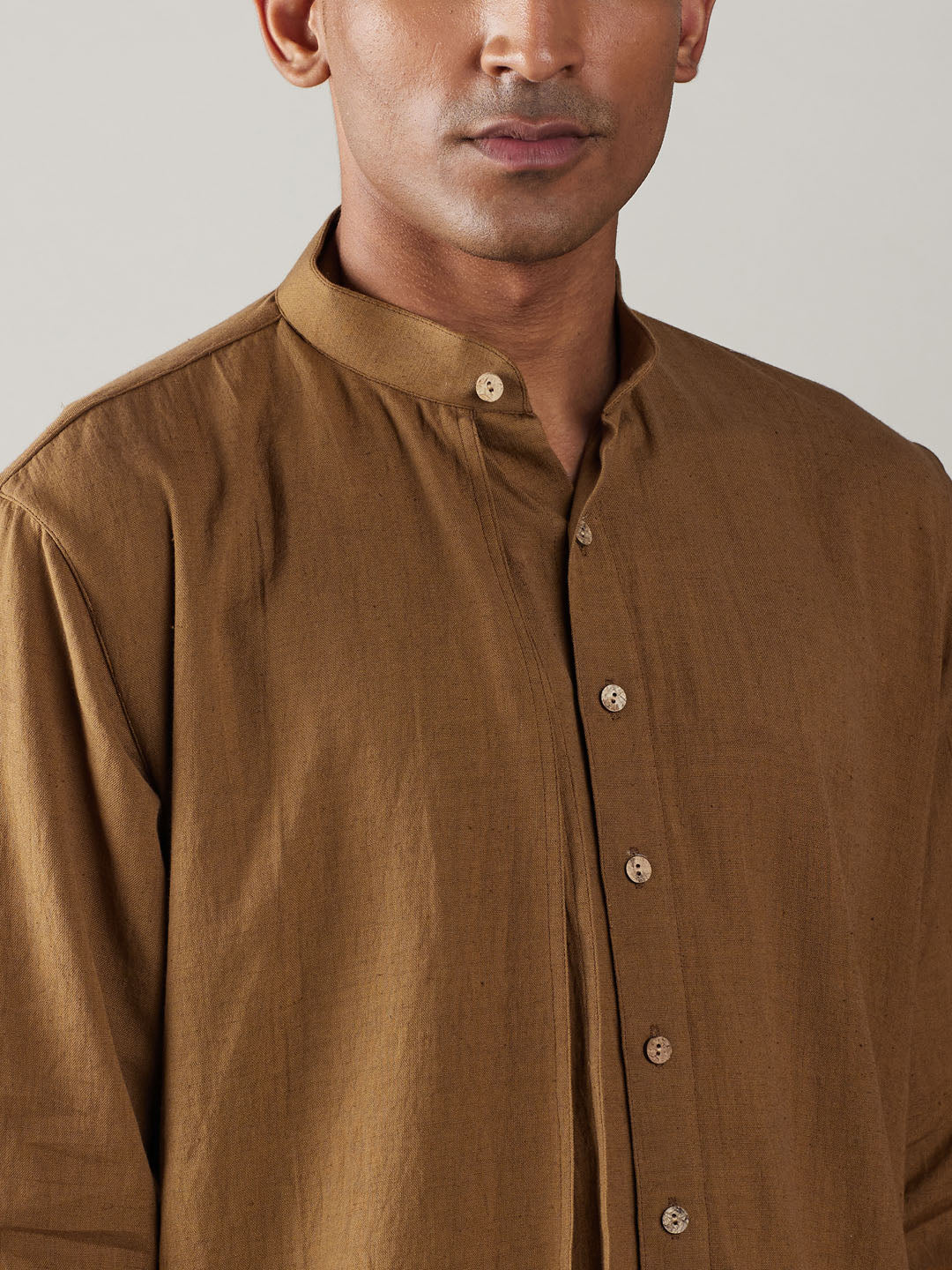 vastramay mens coffee cotton cool dyable solid kurta with white pant set