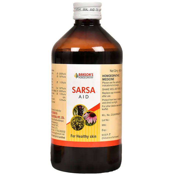 Bakson's Homeopathy Sarsa Aid Syrup - PUSHMYCART