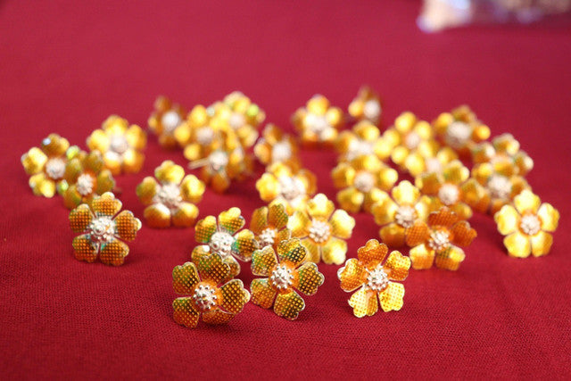 Pure Silver Yellow Colour Flowers 15g