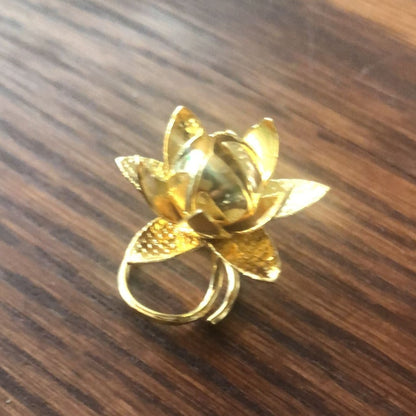 Pure Silver Gold Coated Lotus Flower Each