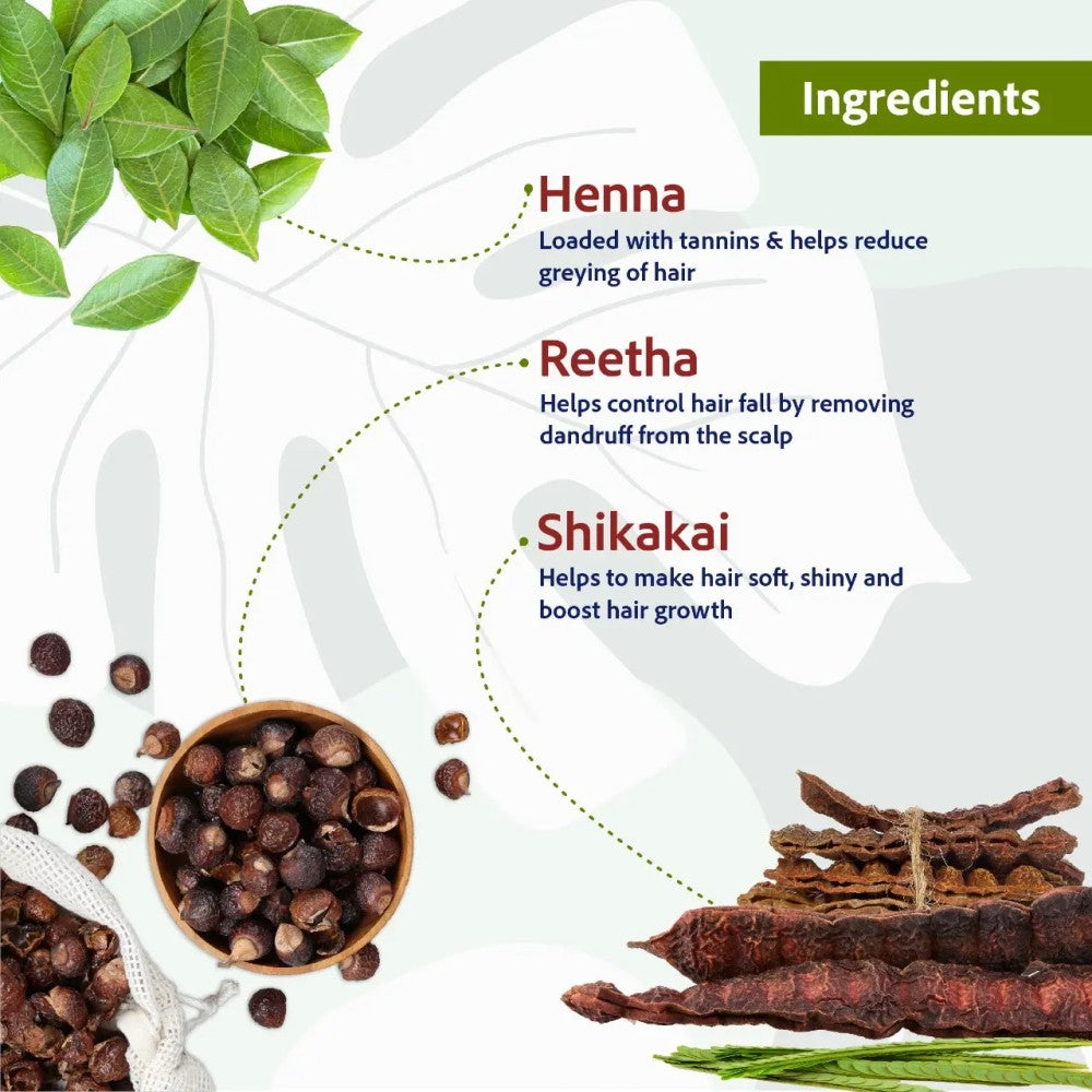 Sri Sri Tattva Henna Shikakai Shampoo sachet - PUSHMYCART