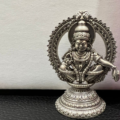 Pure Silver Ayyappa oxidized Idol Antique