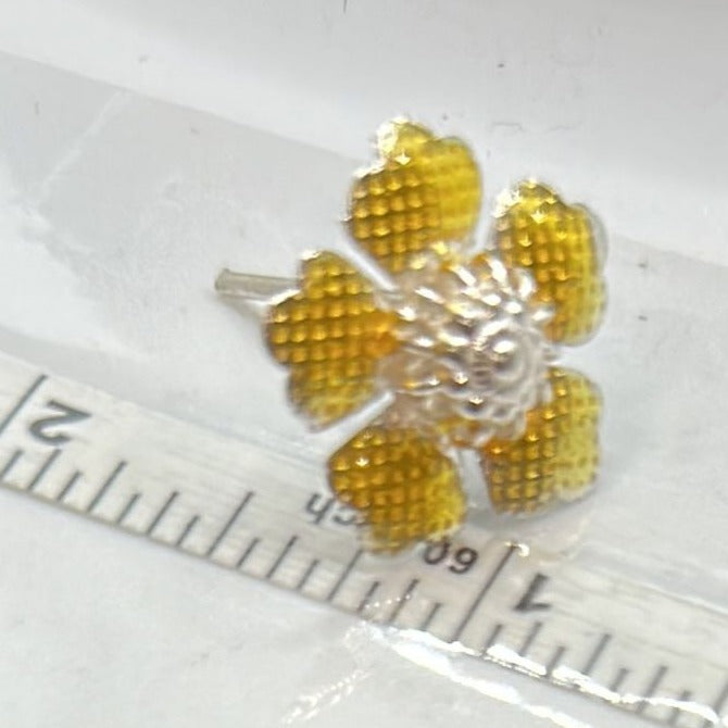 Pure Silver Yellow Colour Flowers |Pack of 5