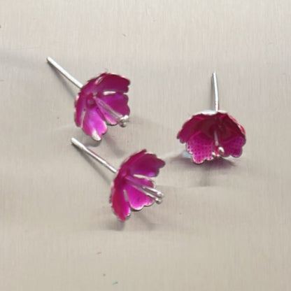 Pure Silver Enamel Flowers 4g (Pack of 3) - PUSHMYCART