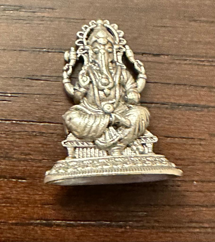 Pure Silver Ganesh Antique Idol 1 Pcs