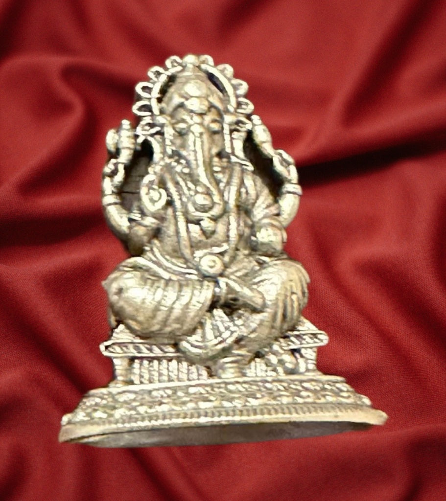 Pure Silver Ganesh Idol 4 grams 1 Pcs - PUSHMYCART