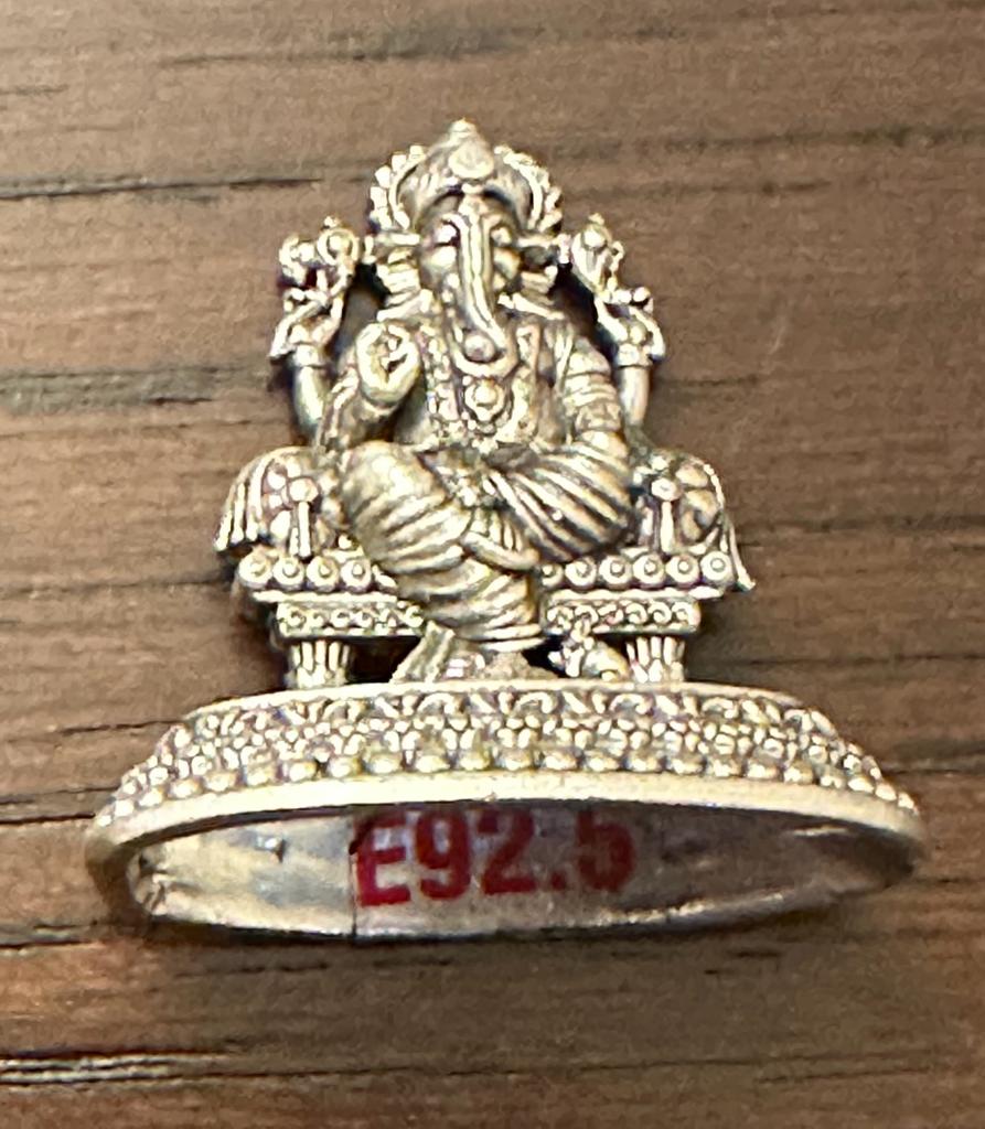 Pure Silver Ganesh Antique Idol 1 Pcs