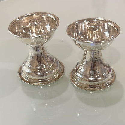 Pure Silver Pair of Diyas 24g - PUSHMYCART