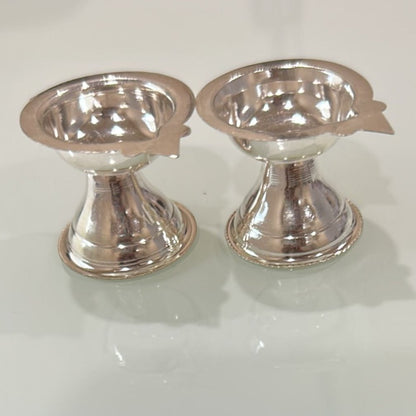 Pure Silver Deepam Diyas Pair 11g - PUSHMYCART