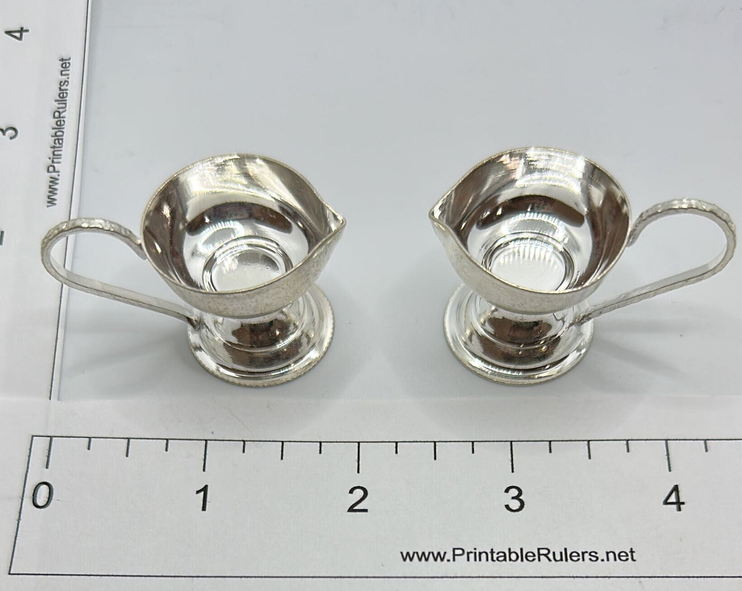 Pure Silver Pair Diyas With Handle