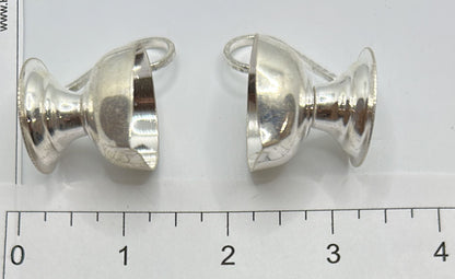 Pure Silver Pair Diyas With Handle