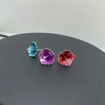 Pure Silver Enamel Flowers