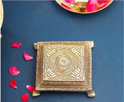 Brass Chowki For God Idol Statue