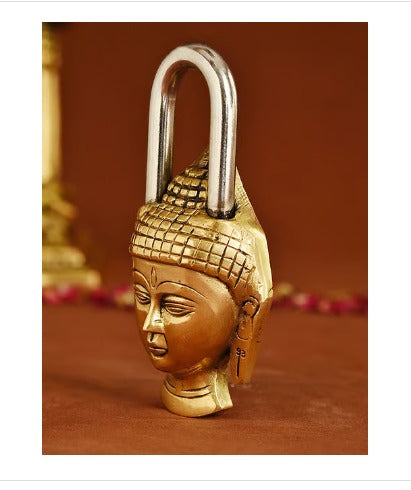 Brass Showpiece & Working Buddha Shape Lock