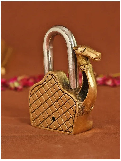 Brass Showpiece & Working Camel Shape Lock