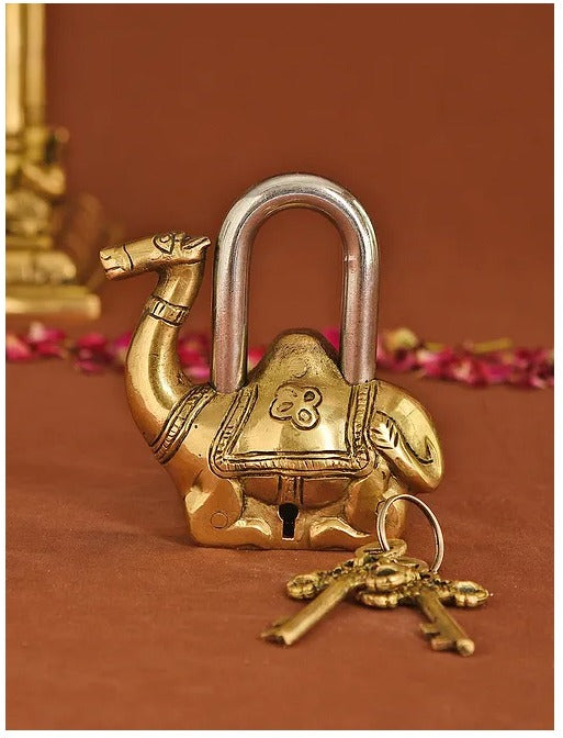 Brass Showpiece & Working Camel Shape Lock