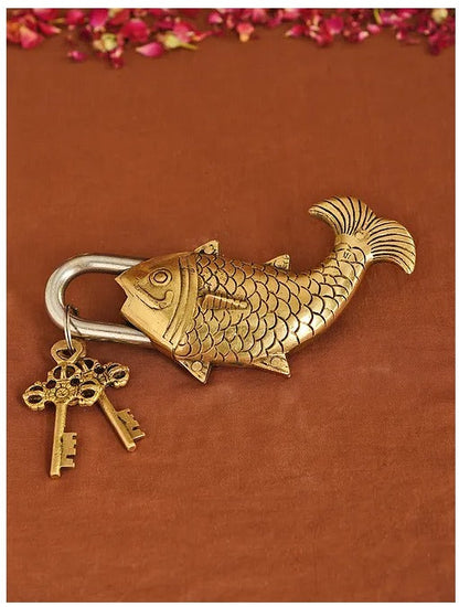 Brass Showpiece & Working Fish Shape Lock