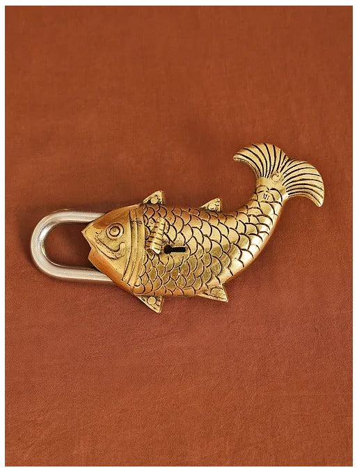 Brass Showpiece & Working Fish Shape Lock