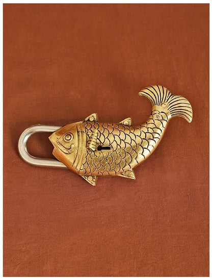 Brass Showpiece & Working Fish Shape Lock