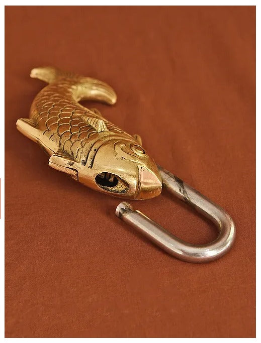 Brass Showpiece & Working Fish Shape Lock