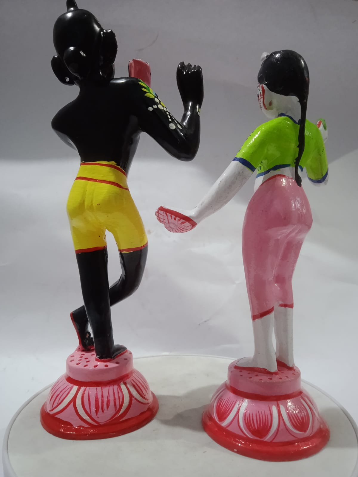 Brass Black Krishna and Color Radha