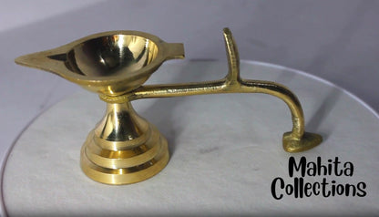 Brass Table Diya Deepak With Handle